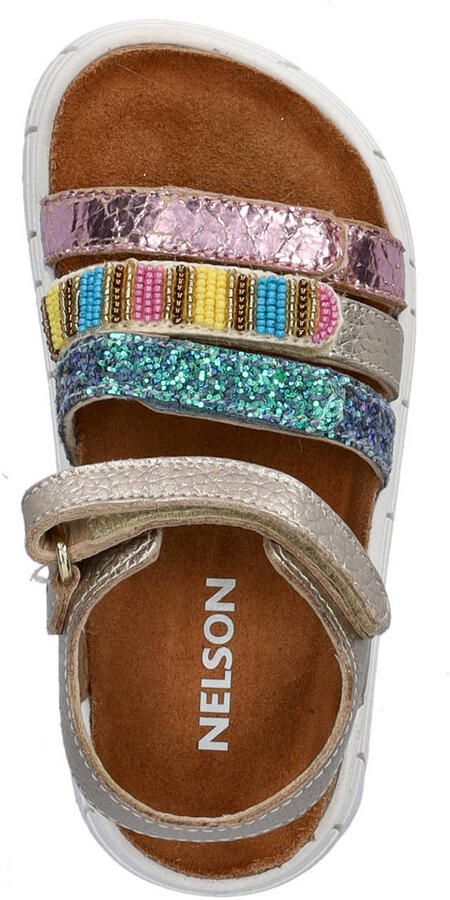Nelson Kids sandalen goud blauw roze - Foto 3