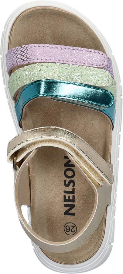 Nelson Kids sandalen goud groen lila - Foto 3