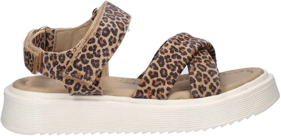 Nelson Kids sandalen met panterprint beige bruin