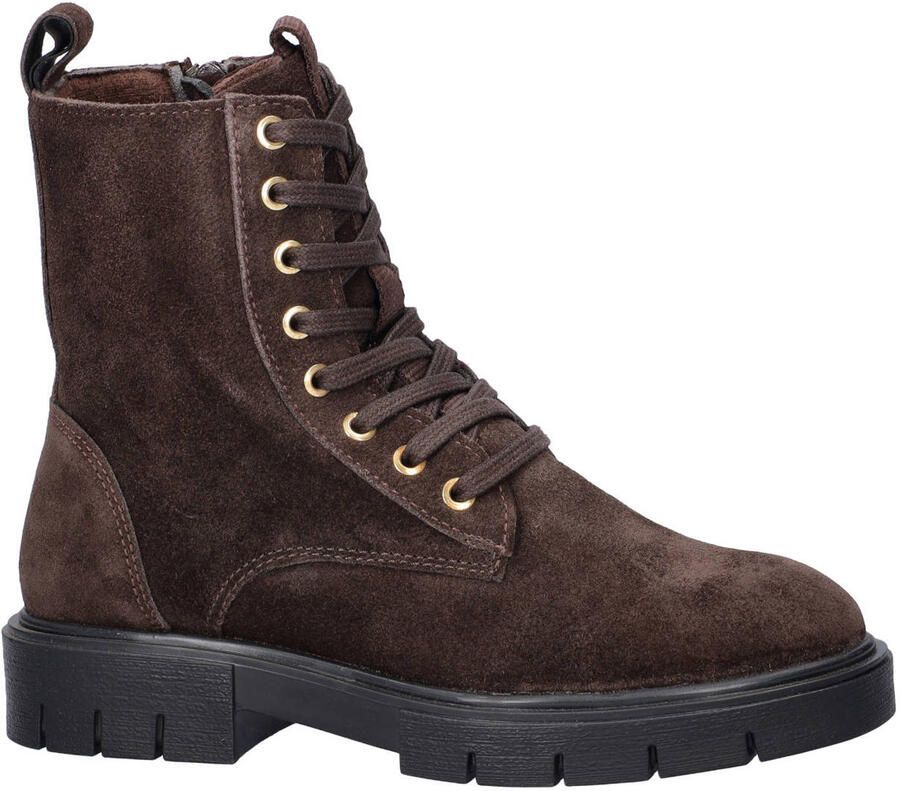 Nelson Kids suède enkelboots met profielzool bruin