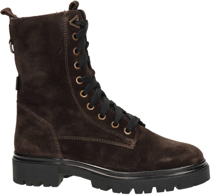 Nelson Kids suède enkelboots met profielzool bruin