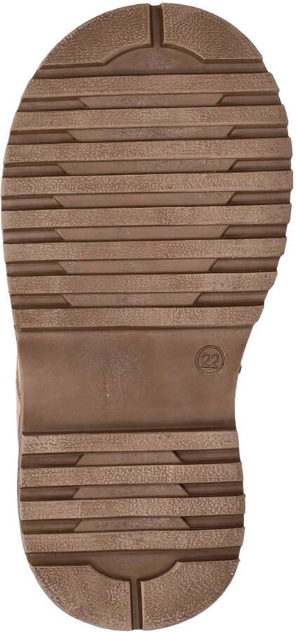 Nelson Kids suède enkelboots met profielzool en print beige roze - Foto 3