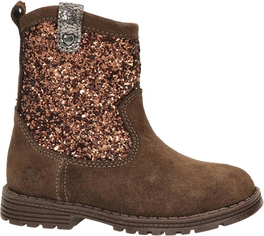 Nelson Kids suede laarzen met glitter bruin