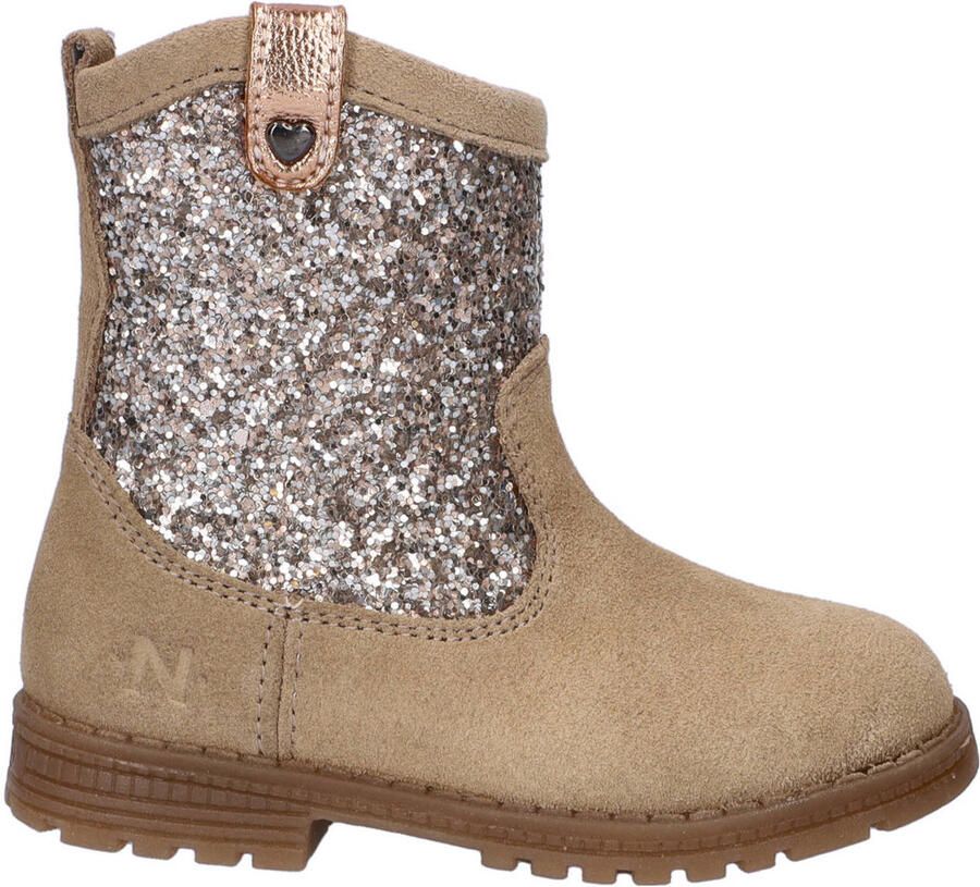 Nelson Kids suède laarzen met glitters beige