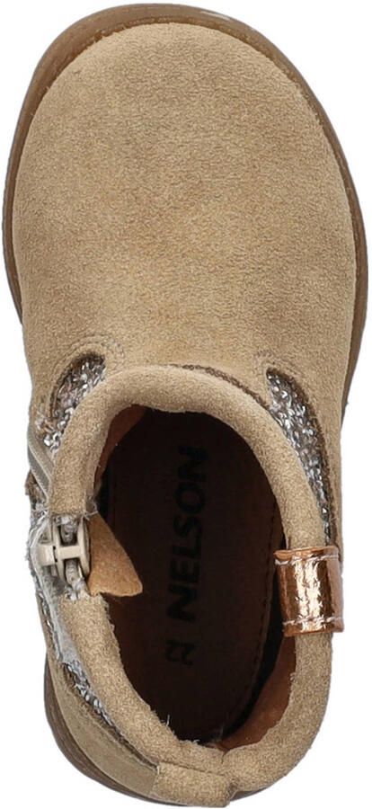 Nelson Kids suède laarzen met glitters beige - Foto 3