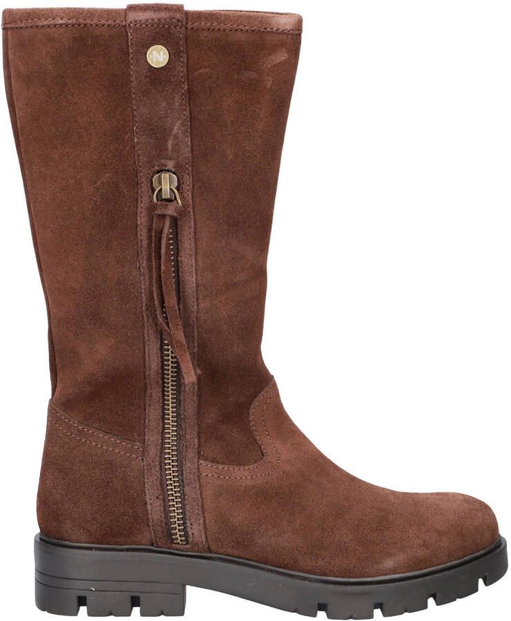 Nelson Kids suède laarzen met profielzool cognac