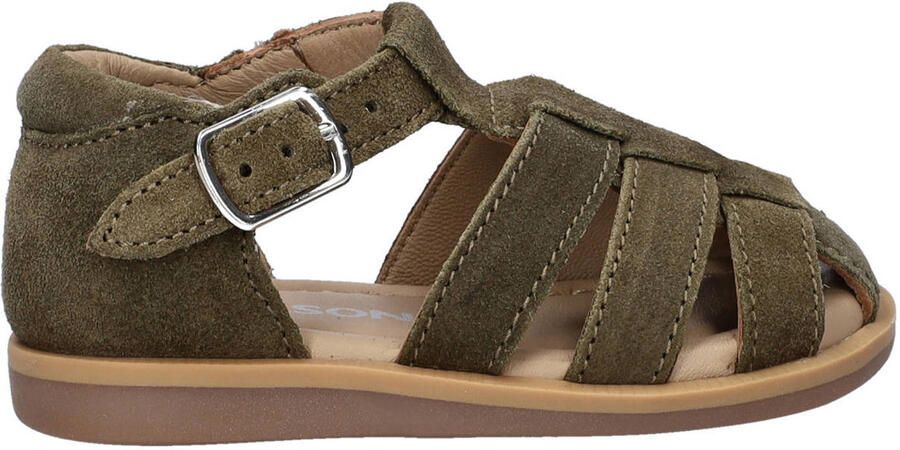 Nelson Kids suède sandalen kaki