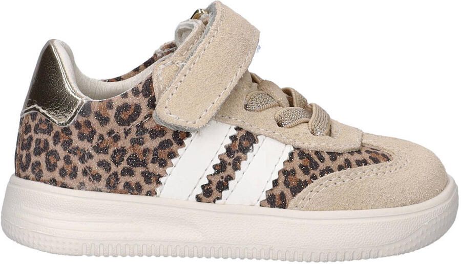 Nelson Kids suede sneakers beige panterprint