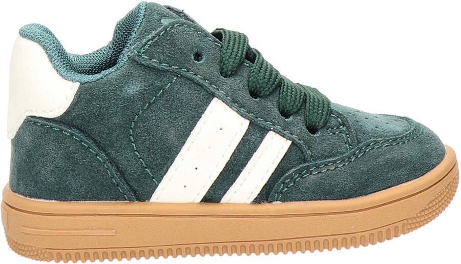 Nelson Kids suède sneakers donkergroen