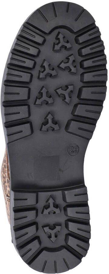 Nelson Kids suède veterboots met panterprint beige zwart - Foto 2