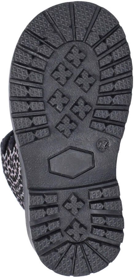 Nelson Kids suède veterboots zwart zilver