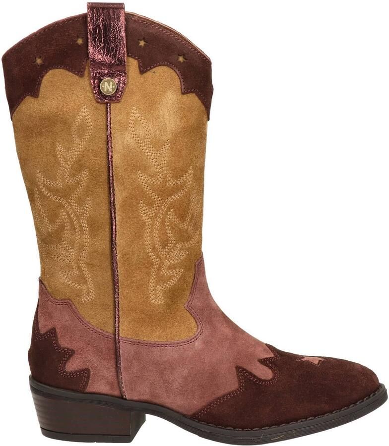 Nelson Kids western suède laarzen bruin roze