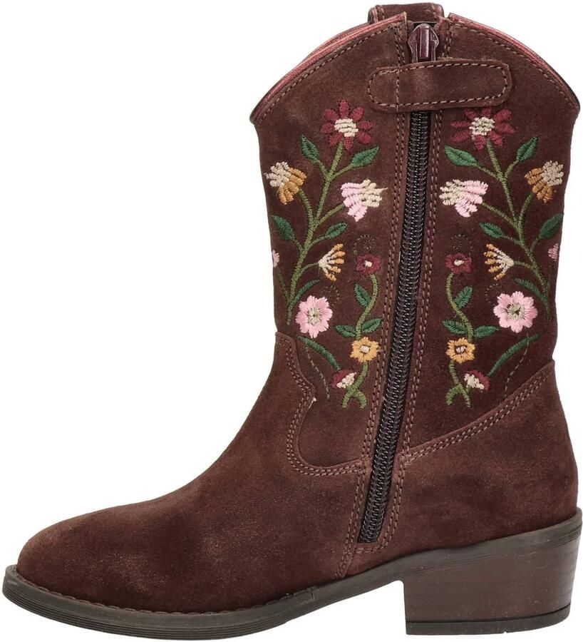 Nelson Kids western suède laarzen met borduursels donkerrood - Foto 2