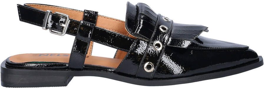 Nelson lak slingback loafers zwart