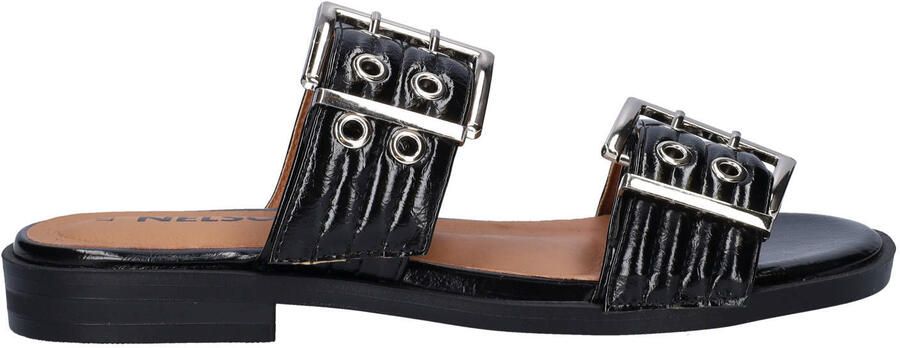 Nelson lakleren slippers zwart