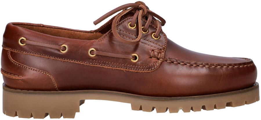 Nelson leren bootschoenen met profielzool cognac