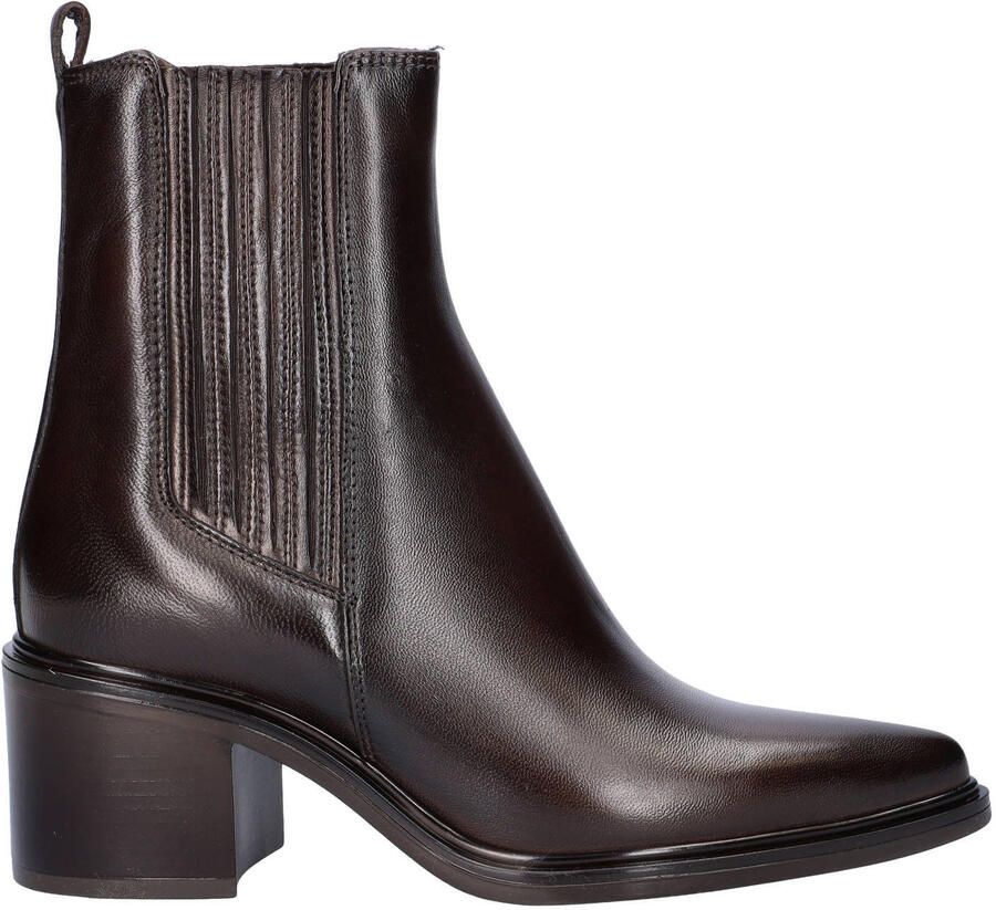 Nelson leren chelsea boots met blokhak bruin