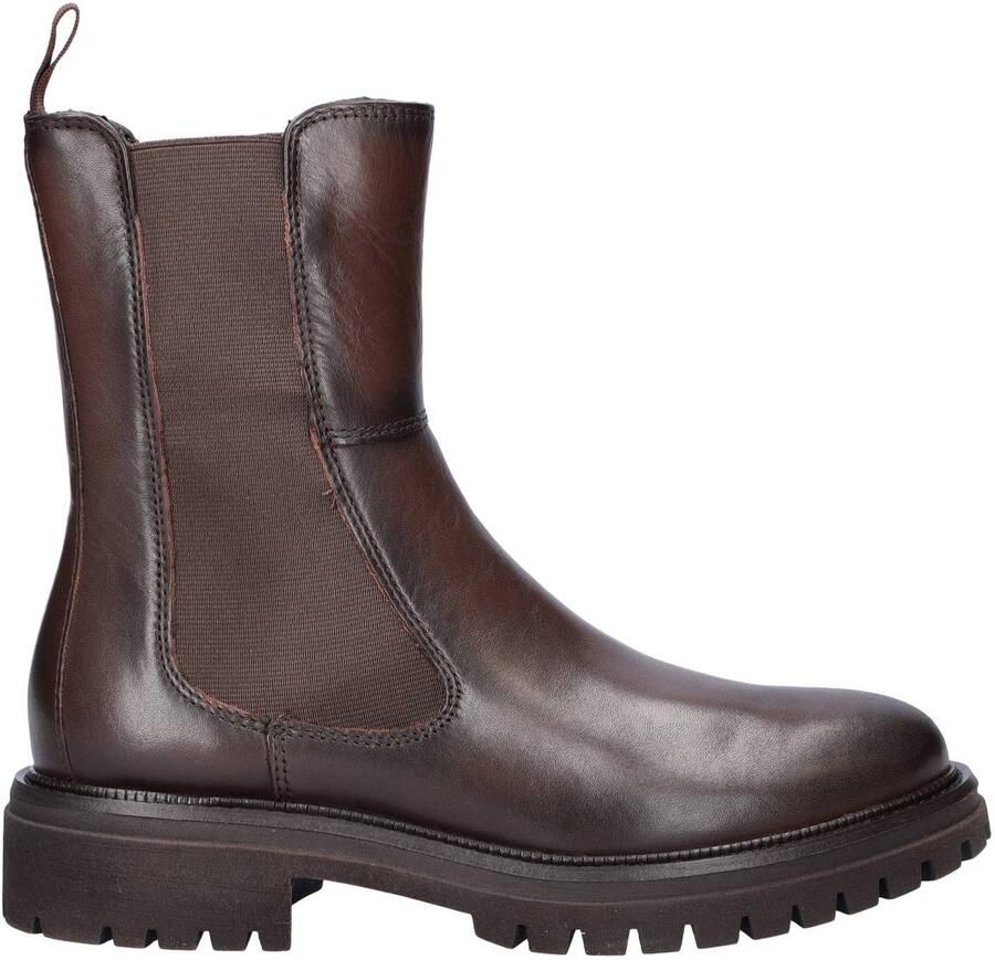 Nelson leren chelsea boots met profielzool bruin
