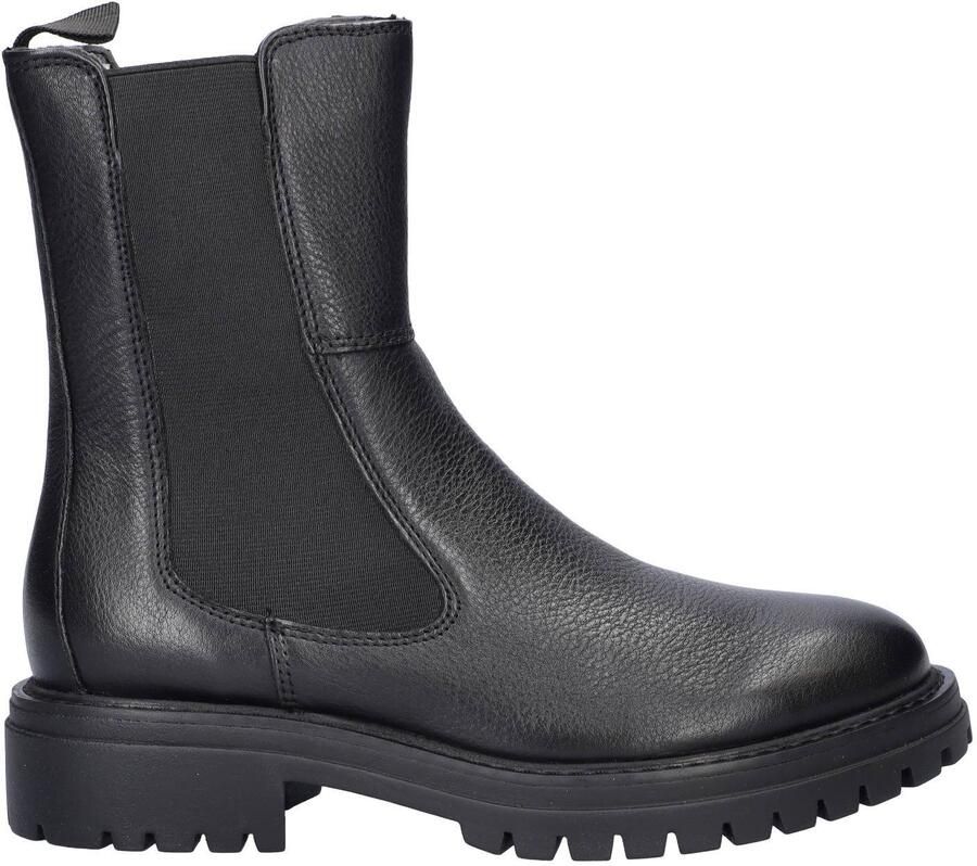 Nelson leren chelsea boots met profielzool zwart