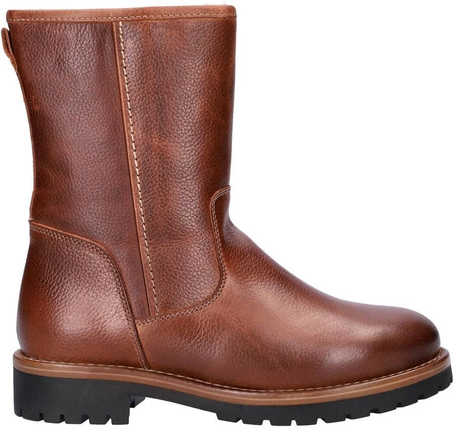 Nelson leren enkelboots met profielzool cognac