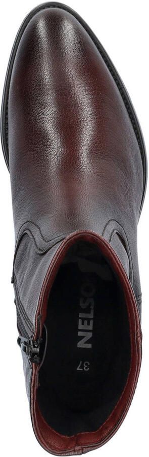 Nelson leren enkellaarzen bordeaux