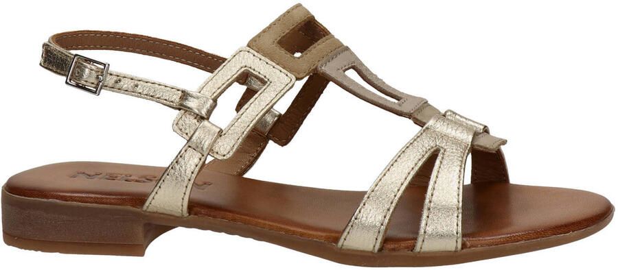 Nelson leren sandalen beige goud - Foto 3