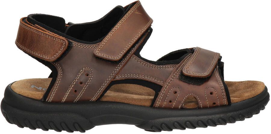 Nelson leren sandalen met profielzool bruin