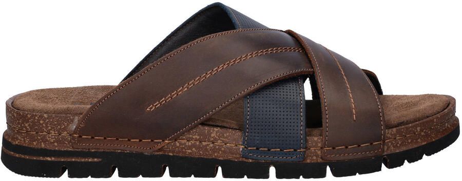 Nelson leren slippers bruin