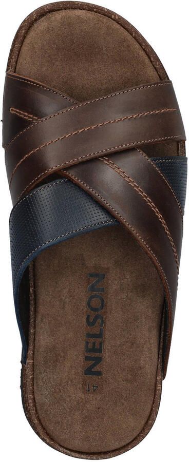 Nelson leren slippers bruin - Foto 3