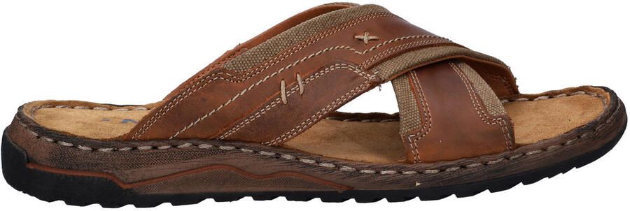 Nelson leren slippers bruin