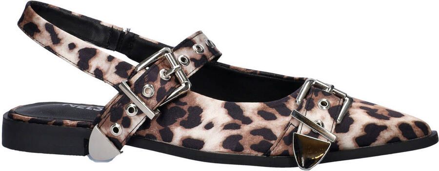 Nelson slingback loafers met panterprint beige zwart - Foto 3