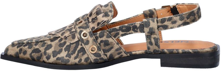 Nelson slingback loafers met panterprint beige zwart - Foto 3