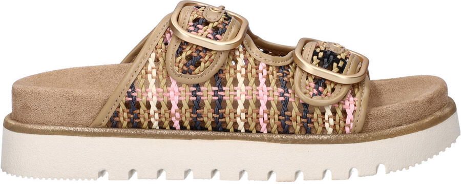 Nelson slippers met gehaakt beige roze