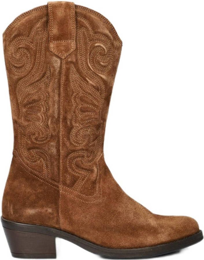 Nelson suède cowboylaarzen cognac