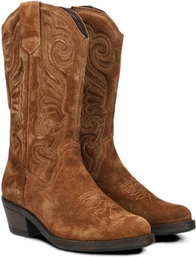 Nelson suède cowboylaarzen cognac