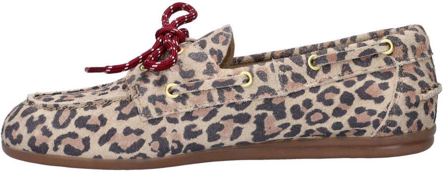 Nelson suède leren bootschoenen met panterprint beige zwart - Foto 2