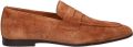 Nelson suède loafers cognac - Bruin