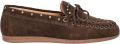 Nelson suède mocassins met studs bruin - Donkerbruin