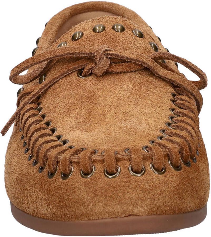 Nelson suède mocassins met studs cognac - Foto 2