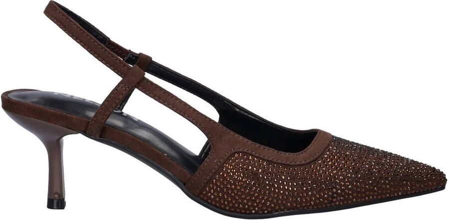 Nelson suède pumps met hak en strass-steentjes bruin