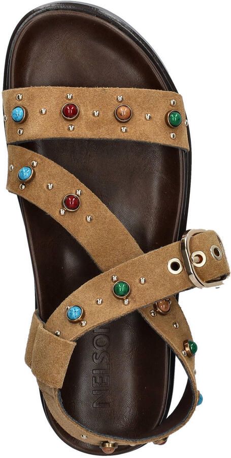 Nelson suède sandalen met studs bruin - Foto 3