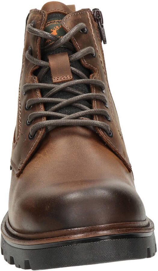 Nelson suède veterboots met profielzool cognac - Foto 2