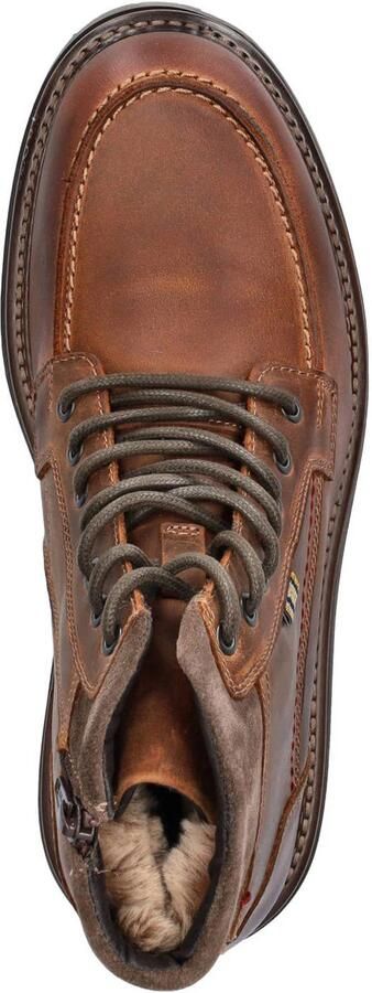 Nelson suède veterboots met profielzool cognac - Foto 3