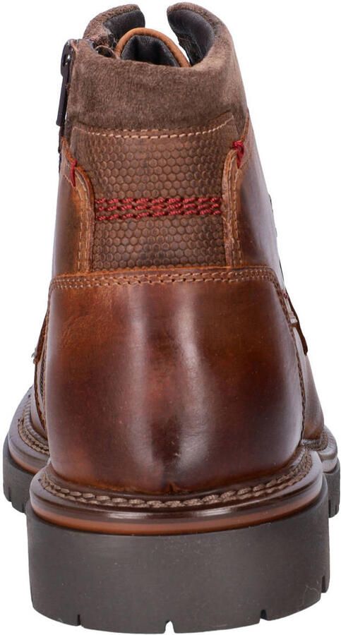 Nelson suède veterboots met profielzool cognac - Foto 2