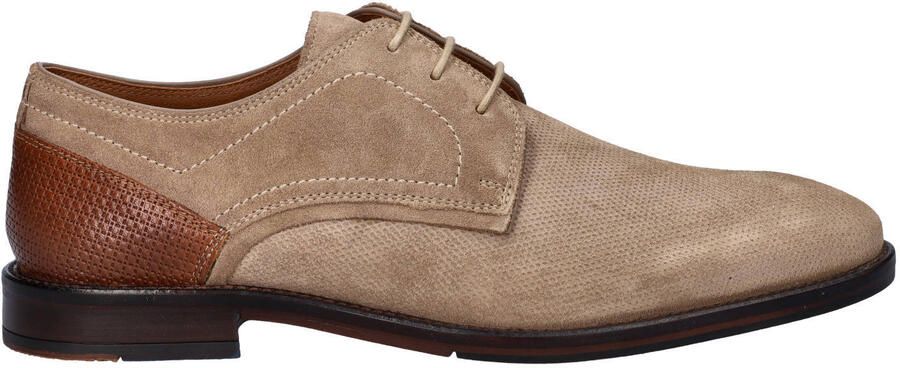 Nelson suède veterschoenen beige