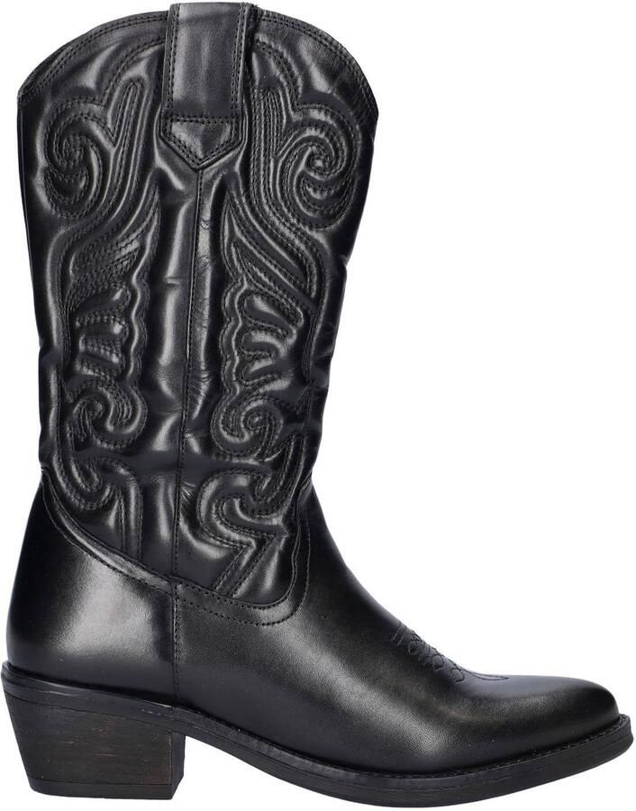 Nelson western leren cowboy boots zwart