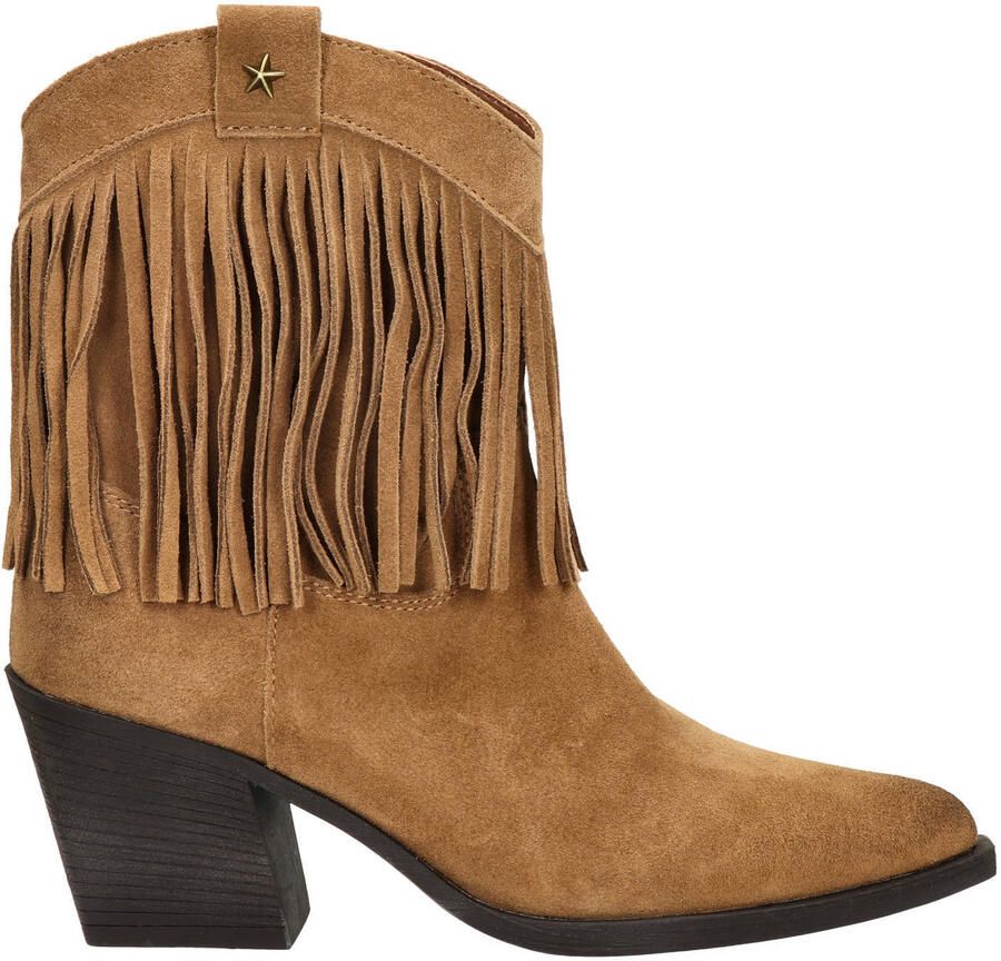 Nelson western suède cowboylaarzen met franjes cognac