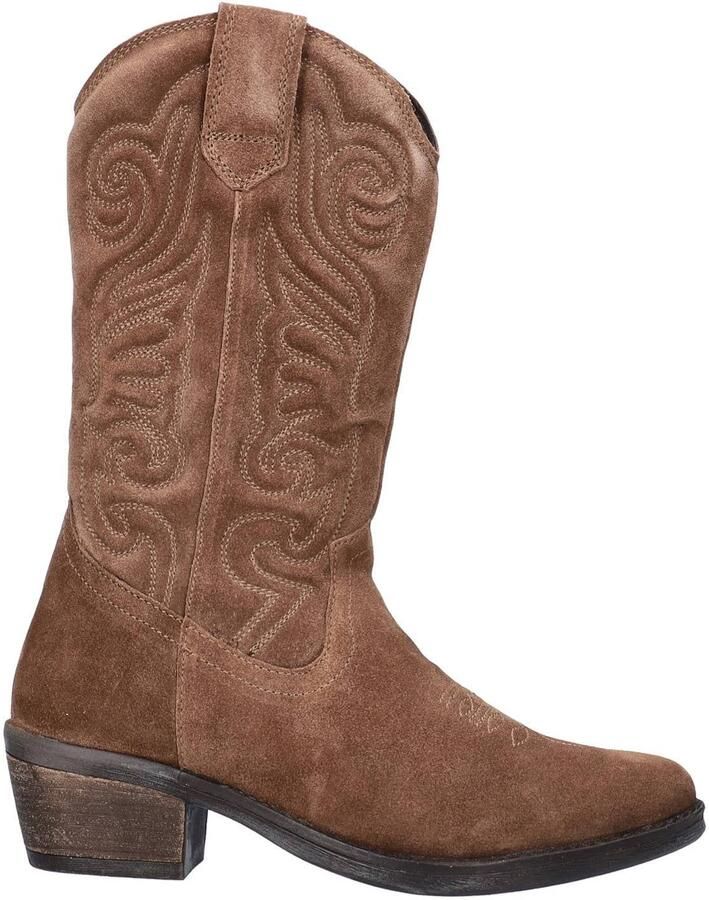 Nelson western suède cowboylaarzen taupe