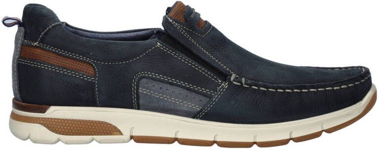 Nelson nubuck instappers donkerblauw