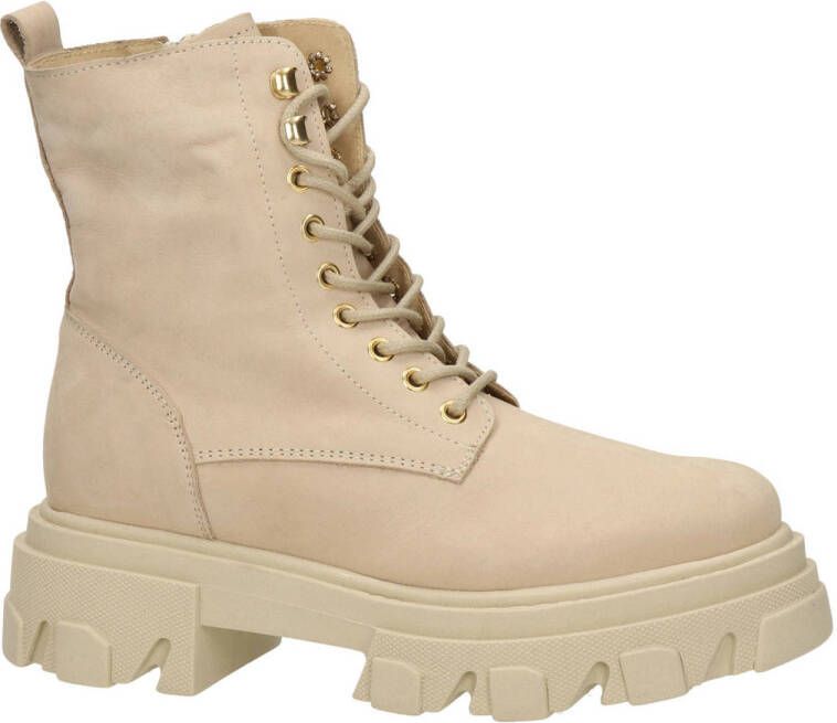 Nelson nubuck veterboots beige